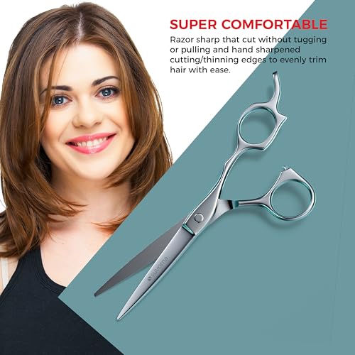 51CysYPBgZL.jpg Shears for Hair Cutting - Barber Scissors for Hair Cutting - Extremely Sharp Hair Cutting Scissors to Cut Hair - Made with 6.5 Stainless Steel with Key - Hair Shears for Women. Men and Adults