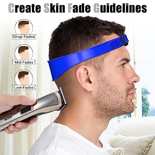 Neckline Shaving Template and Adjustable Hair Trimming Guide.DIY Self Haircutting System. Shaving and Keeping a Clean and Straight Neck Hairline.Easy Use Tool Soft Portable(Blue)