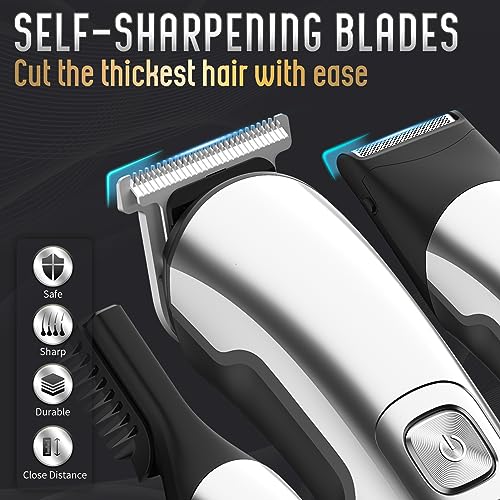 Ufree Beard Trimmer for Men. Waterproof Electric Razor for Nose. Body. Face & Mustache. Cordless Hair Clippers Shavers Grooming Kit. Gifts for Men Husband Father