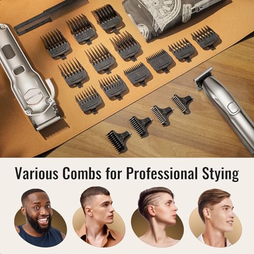 Jack & Rose Clippers and Trimmers Set. Cordless Hair Clippers for Men. Barber Clippers Set