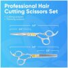 Equinox Professional Razor Edge Series Hair Cutting Scissors Set - Barber Hair Cutting & Thinning Shears/Texturizing Scissors Set - 6.5 Inches Hair Cutting Scissors Kit for Men/Women/Kids/Salon & Home