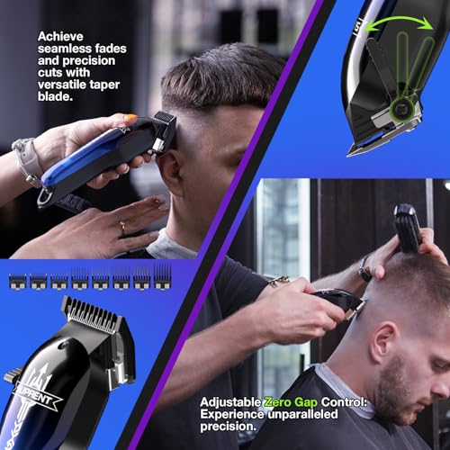 SUPRENT Hair Clippers for Men. Cordless Hair Clippers Set with Type-C Rechargeable. 7000 RPM Powerful Haircutting Clippers