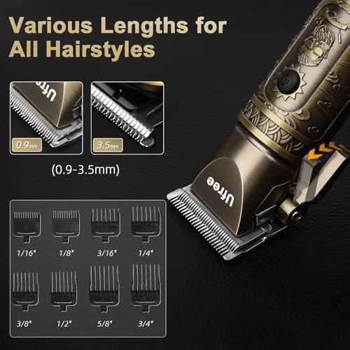 Ufree Hair Clippers for Men Professional with Beard Trimmer. Barber Clippers and Trimmers Set. Electric Razor Shavers for Men. Cordless Mens Grooming Kit for Nose. Face. Hair. Gifts