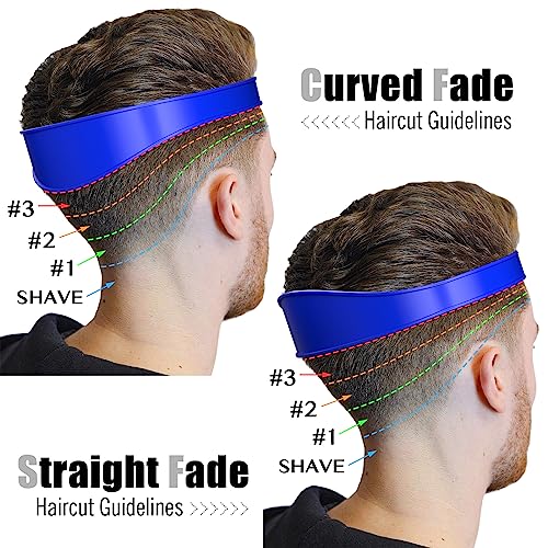 Neckline Shaving Template and Adjustable Hair Trimming Guide.DIY Self Haircutting System. Shaving and Keeping a Clean and Straight Neck Hairline.Easy Use Tool Soft Portable(Blue)