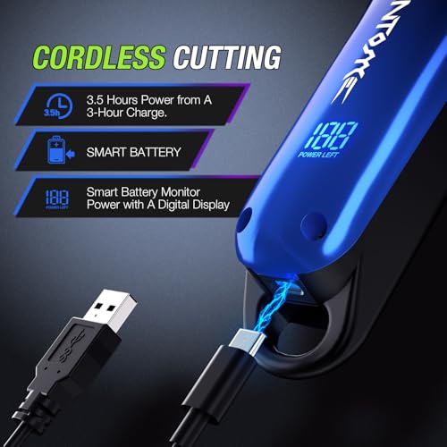 SUPRENT Hair Clippers for Men. Cordless Hair Clippers Set with Type-C Rechargeable. 7000 RPM Powerful Haircutting Clippers