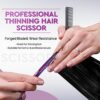 JASON Hair Scissors Professional - 10 PCS Haircut Scissors Set. Thinning Shears for Hair Cutting with 30 Teeth. Straight Shears for Men Women Home Salon Barber (6.7. Purple)