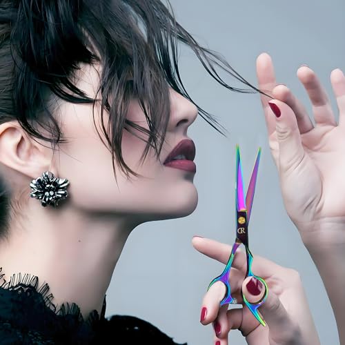 Hair Cutting Scissors Thinning Shears Set. 6.5 Inch Professional Barber Hairdressing Texturizing Scissors Edge Razor Sharp Blades Haircut Scissor for Men Women Kids Japan 440c Stainless Steel