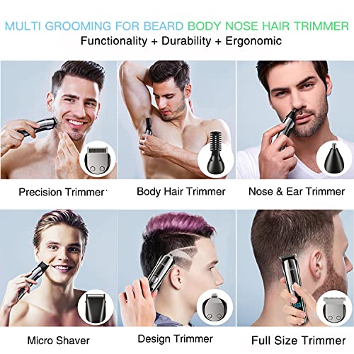Brightup Beard Trimmer for Men - Electric Razor & Shaver. Cordless Hair Clippers Trimmers Set. IPX7 Waterproof Mens Grooming Kit for Shaving Face. Mustache. Body. Ear. Nose Hair Trimmer. Gifts for Men