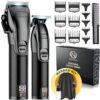 Novah® Professional Hair Clippers for Men. Professional Barber Clippers and Trimmer Set. Mens Cordless Hair Clipper for Barbers Haircut Kit Fade