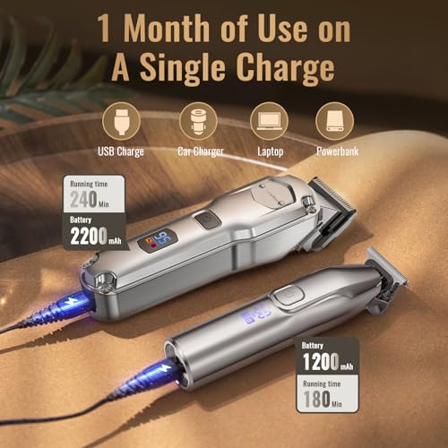 Jack & Rose Clippers and Trimmers Set. Cordless Hair Clippers for Men. Barber Clippers Set