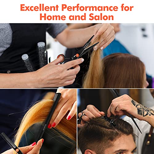TASALON Hair Cutting Scissors Kit- All-in-1 Set of Hair Cutting Scissors - Professional Hair Shears. Thinning Scissor. Hair Comb. Neck Duster in Leather Bag -Haircut Scissor Kit