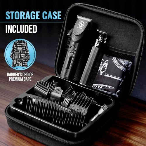 Novah Professional Hair Clippers for Men. Professional Barber Clippers and Trimmer Set. Mens Cordless Clipper. Fade Haircut Kit. Electric Hair Cut Machines