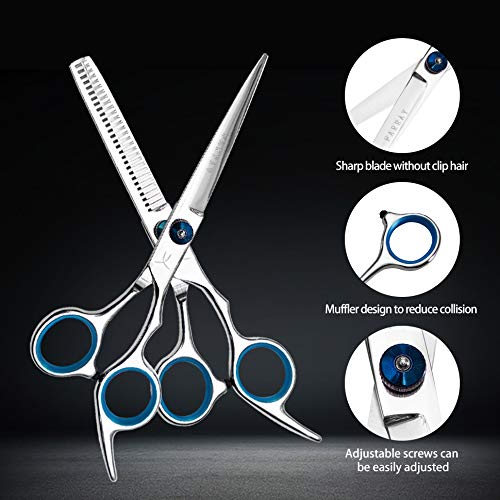 FARRAY 6.5 Professional Hair Cutting Scissors - Japanese Stainless Steel Barber Shears for Salon. Home. All Ages - Ergonomic Handle & Sharp Blades (Aurora color)