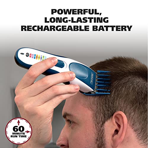 Wahl Color Pro Cordless Rechargeable Hair Clipper & Trimmer – Easy Color-Coded Guide Combs - for Men. Women. & Children – Model 9649P