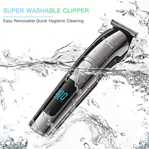 Brightup Beard Trimmer for Men - Electric Razor & Shaver. Cordless Hair Clippers Trimmers Set. IPX7 Waterproof Mens Grooming Kit for Shaving Face. Mustache. Body. Ear. Nose Hair Trimmer. Gifts for Men