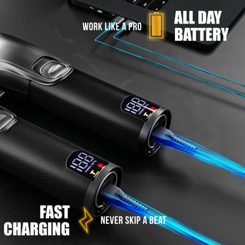 Novah® Professional Hair Clippers for Men. Professional Barber Clippers and Trimmer Set. Mens Cordless Hair Clipper for Barbers Haircut Kit Fade
