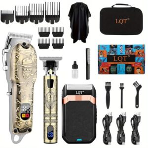 Hair Clippers Set for Men. Hair Clipper Trimmer with LED Display. Professional Cordless Hair Clipper Shaver Beard Trimmer. Hair Cutting Machine for Men. Holiday Gift for Him Father's Day Gift