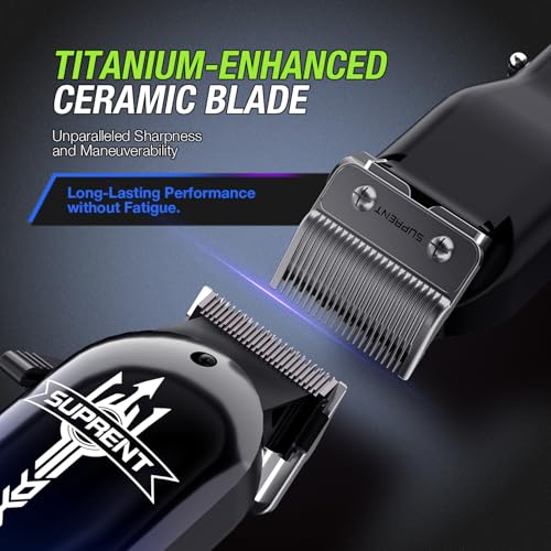 SUPRENT Hair Clippers for Men. Cordless Hair Clippers Set with Type-C Rechargeable. 7000 RPM Powerful Haircutting Clippers