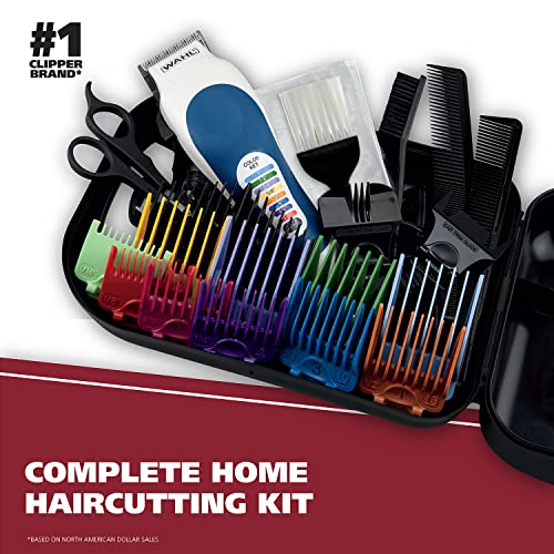 51wsm1XNu9L.jpg Wahl Clipper USA Color Pro Complete Haircutting Kit with Easy Color Coded Guide Combs - Corded Clipper for Hair Clipping & Grooming Men. Women. & Children - Model 79300-1001M