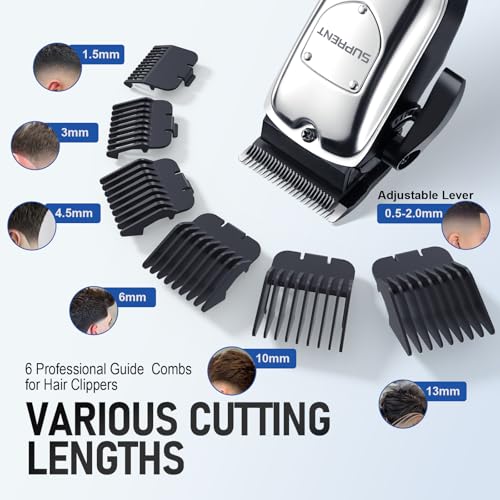 SUPRENT Cordless Hair Clippers for Men Professional Hair Cutting Trimmer with LED Display Trimmer for Barbers & Home Use
