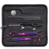 JASON Hair Scissors Professional - 10 PCS Haircut Scissors Set. Thinning Shears for Hair Cutting with 30 Teeth. Straight Shears for Men Women Home Salon Barber (6.7. Purple)